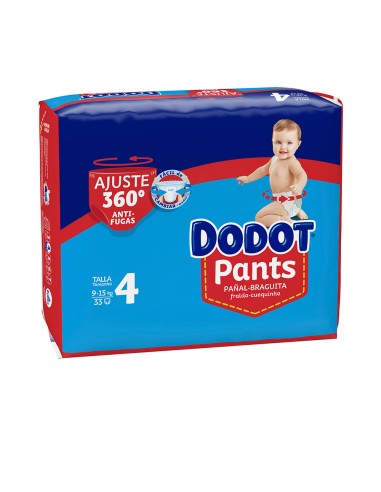 DODOT PANTS pañal-braguita talla 4 9-15 kg 33 u