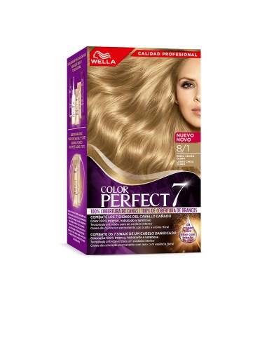 WELLA COLOR PERFECT 7 100 cobertura de canas 8 1 rubio ceniza claro 6 u