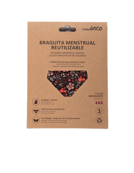 BRAGUITA MENSTRUAL absorcion super flores talla M 1 u