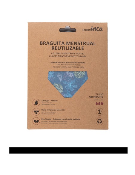 BRAGUITA MENSTRUAL absorcion super azul talla XS 1 u