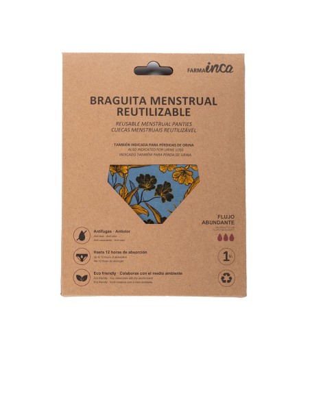 BRAGUITA MENSTRUAL absorcion super flores amarillas talla L 1 u