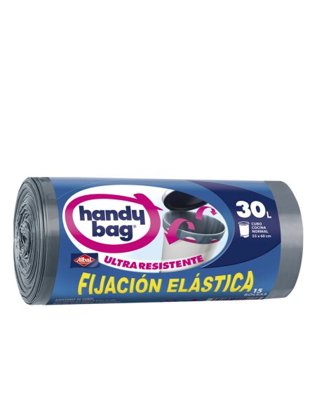 HANDY BAG FIJACION ELASTICA bolsa basura 30 litros 15 u