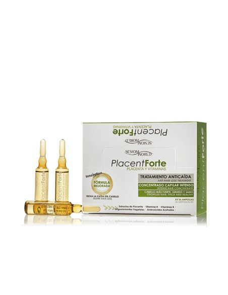 PLACENT FORTE tratamiento anticaída ampollas 36 u