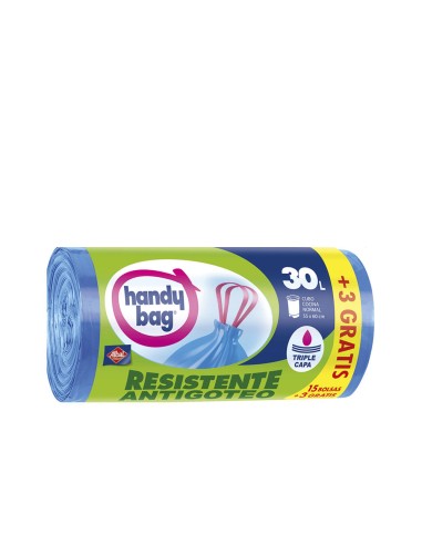 HANDY BAG ANTIBACTERIAS bolsa basura 30 litros 18 u