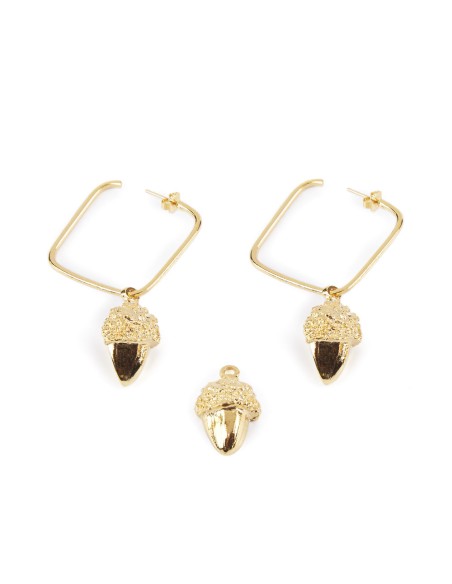 BELLOTA CUADRADO pendientes oro brillo 1 u