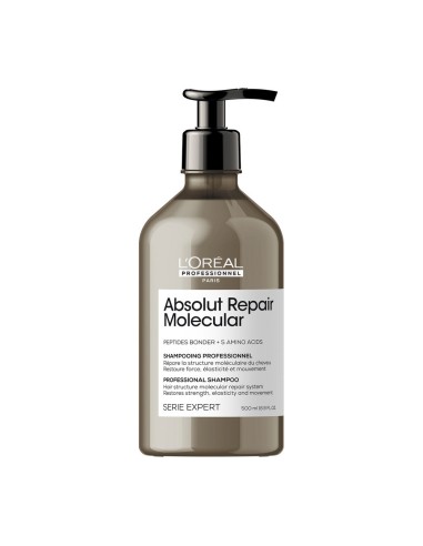 ABSOLUT REPAIR MOLECULAR champú profesional sin sulfatos para cabello dañado 500 ml