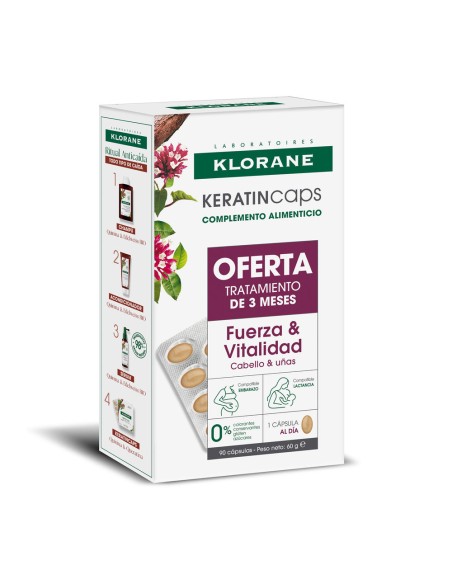 KERATINCAPS cápsulas para fortalecer y revitalizar el cabello pack 3 x 30 cápsulsa