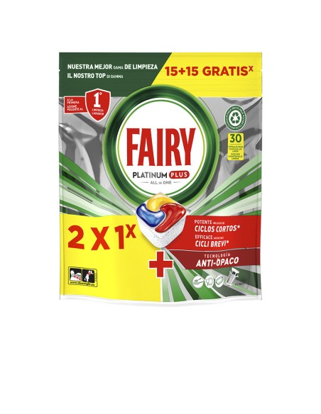 FAIRY PLATINUM PLUS LIMÓN lavavajillas 30 cápsulas