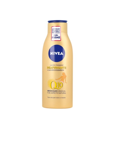 Q10+ reafirmante y autobronceadora body milk 400 ml